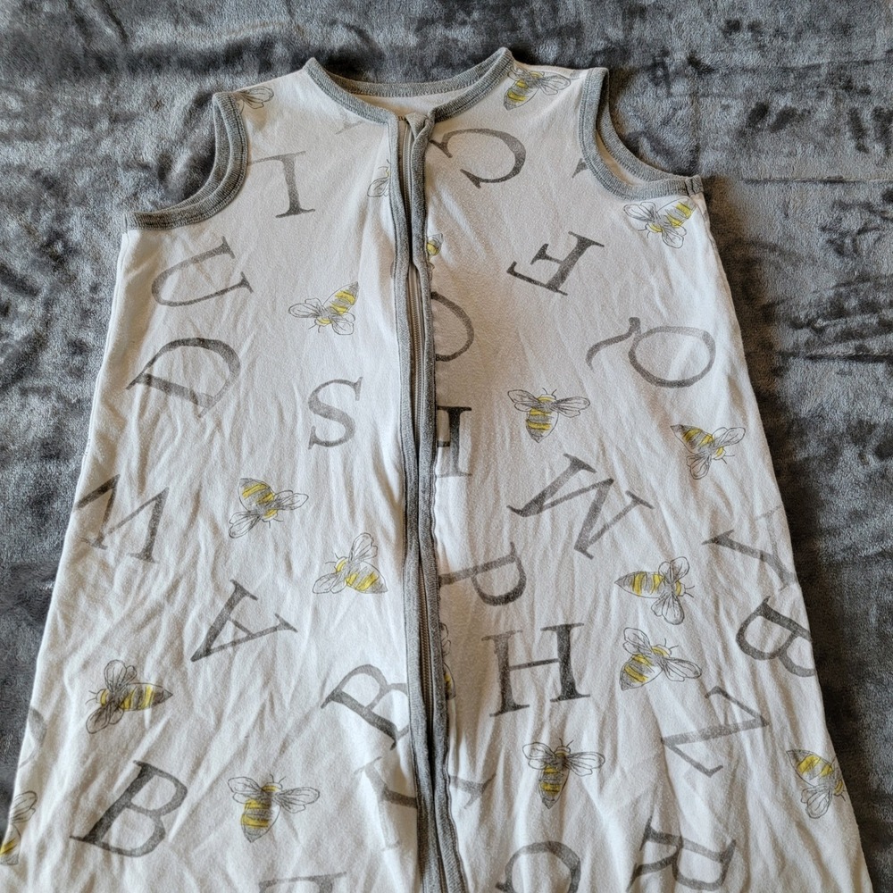 Burt's Bees Baby Beekeeper 12-18M White Excellent Alphabet Bee Sleep Sack 710